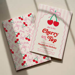 Cherry en haut Invitation d'anniversaire