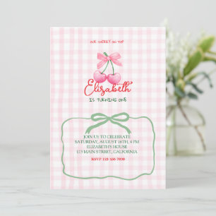 Cherry en haut Premier Invitation d'anniversaire