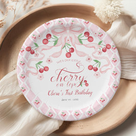 Cherry First Birthday Party Pappteller