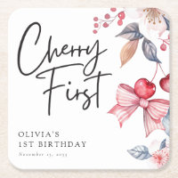 Cherry First Pink Bow Coquette 1. Geburtstag
