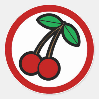 Cherry flaveur cercle visuel autocollant étiquette