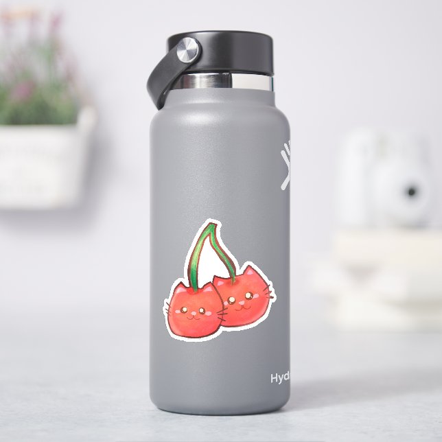 Cherry Fruchtkatzen Aufkleber (HydroFlask)