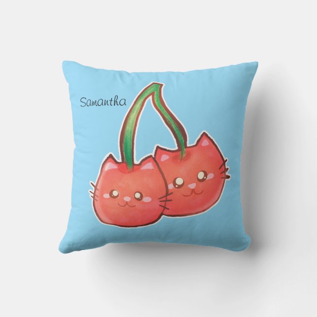 Cherry Fruchtkatzen Kissen (Rückseite)