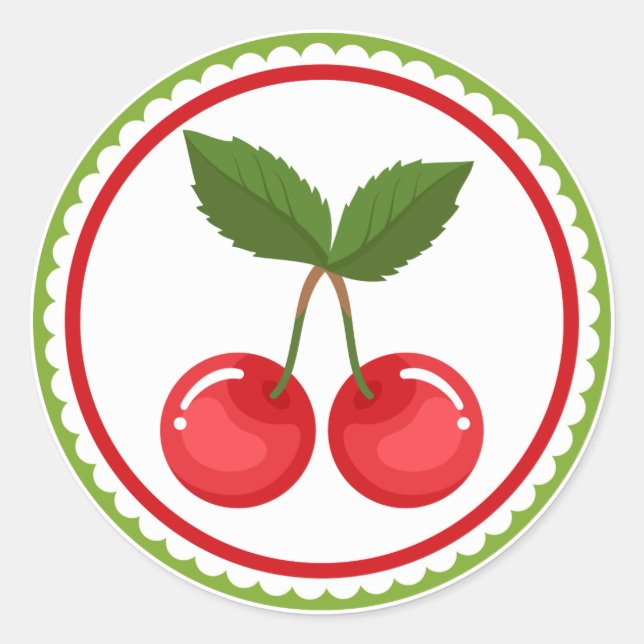 Cherry Fruit Blume Emblem Runder Aufkleber (Vorderseite)