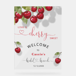 Cherry Fruit Bridal Brunch Willkommen Acrylschild