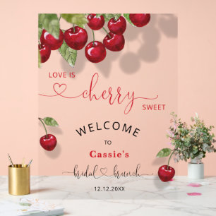 Cherry Fruit Bridal Brunch Willkommen Acrylschild