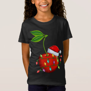Cherry Fruit Lover Xmas Weihnachtsmannmütze Kirche T-Shirt