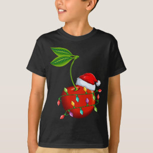 Cherry Fruit Lover Xmas Weihnachtsmannmütze Kirche T-Shirt