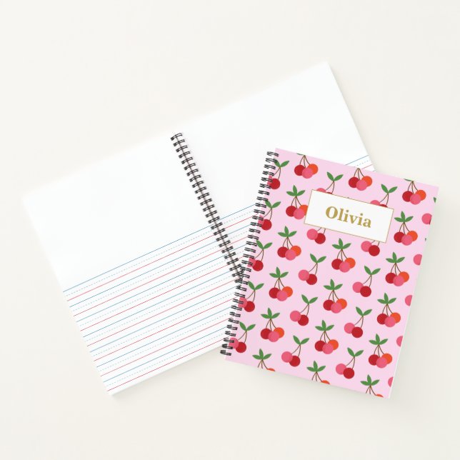 Cherry Fruit Motif Personnalisé Journal d'histoire (Intérieur)