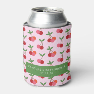 Cherry Fruit Pink Grün Niedliche Babydusche Dosenkühler