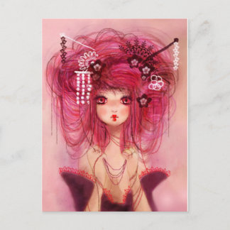 Cherry geisha postkarte