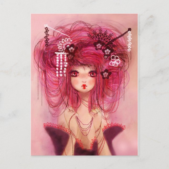 Cherry geisha postkarte (Vorderseite)