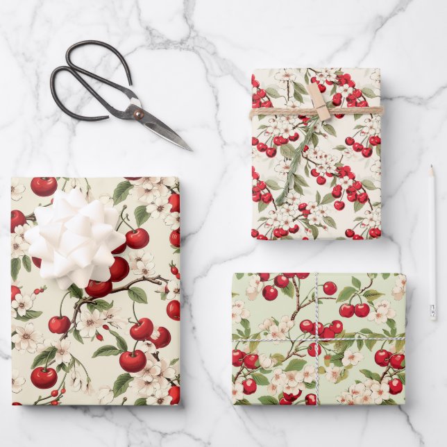 Cherry Geschenkpapier Set (Vorderseite)