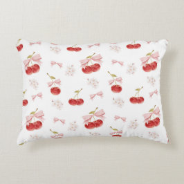 Cherry Girl-Dekoration, rosa Coquette Bow Cherry Dekokissen