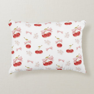 Cherry Girl-Dekoration, rosa Coquette Bow Cherry Dekokissen