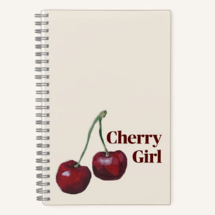 Cherry Girl Minimalistische Kunst Notizbuch