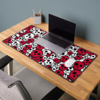 Cherry Gothic Skull Muster Print