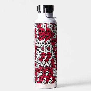 Cherry Gothic Skull Muster Print Trinkflasche
