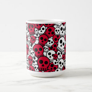 Cherry Gothic Totenkopf Musterdruck Kaffeetasse