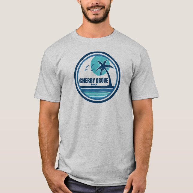 Cherry Grove Beach South Carolina Palm Tree Birds T-Shirt (Vorderseite)