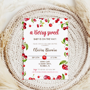Cherry Heart Baby Shower Einladung