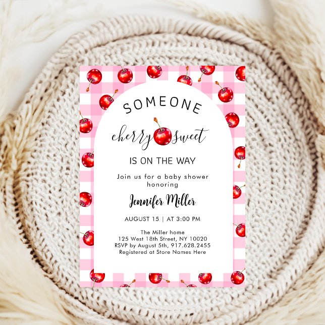 Cherry Heart Baby Shower Einladung (Von Creator hochgeladen)