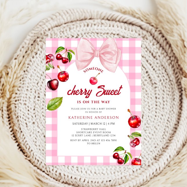 Cherry Heart Baby Shower Einladung (Von Creator hochgeladen)