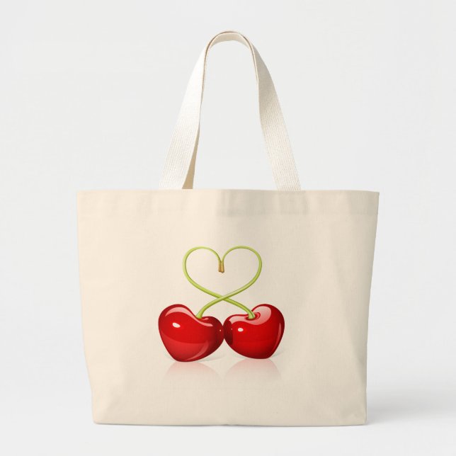 Cherry Heart Jumbo Stoffbeutel (Vorne)