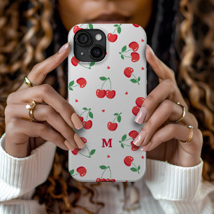 Cherry Hearts Custom Monogram Case-Mate iPhone Hülle