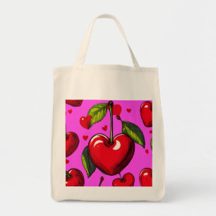 Cherry Hearts Tragetasche