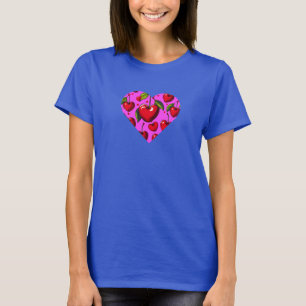Cherry Hearts Valentinstag T-Shirt