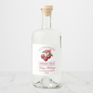 Cherry Homemade Cherrycello Holiday Alkoholflaschenetikett