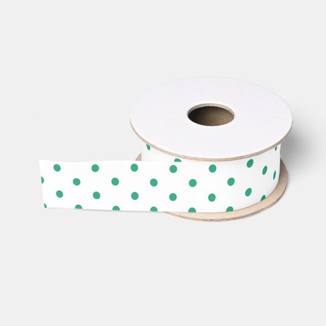 Cherry Hütte Aqua Dotted Ribbon Ripsband (Spule)