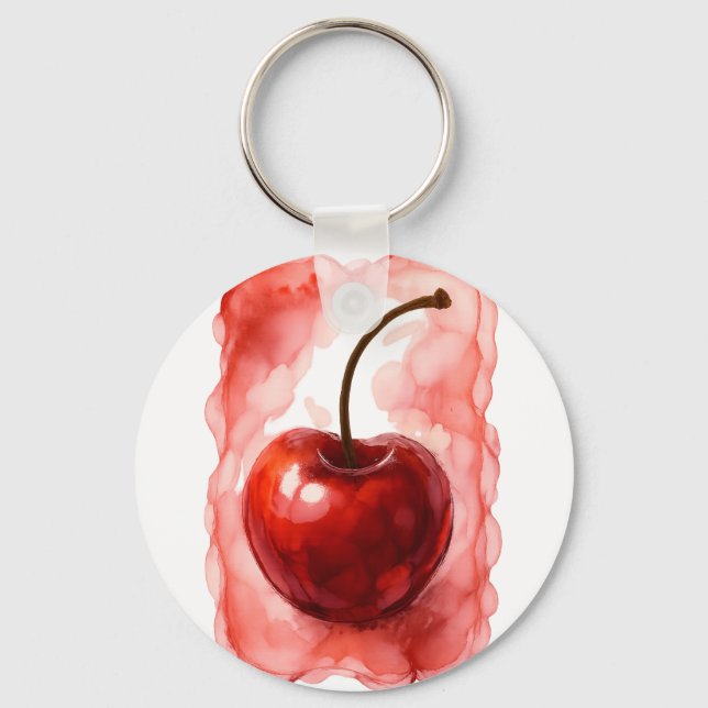 Cherry in Alcohol Ink Schlüsselanhänger (Vorderseite)
