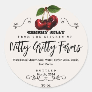 Cherry Jam Jelly bewahren kundenspezifisches Canni Runder Aufkleber