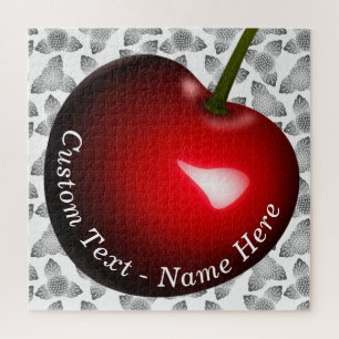 Cherry Jigsaw Puzzle cadeau - Nom de texte personn