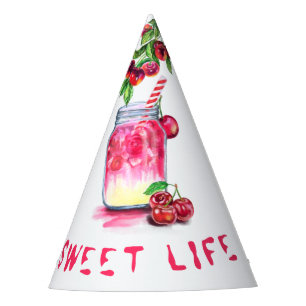 Cherry Juice Cool Drink Frucht Party Hat Partyhütchen
