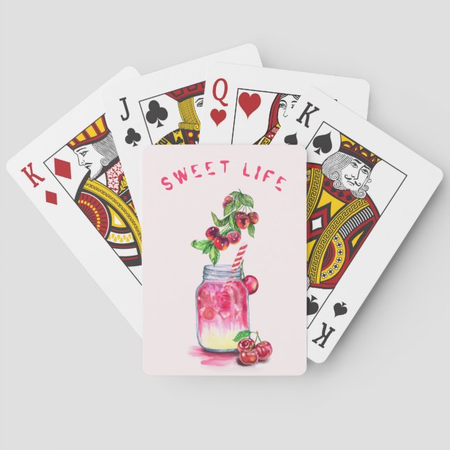 Cherry Juice Cool Drink Frucht spielen Spielkarten (Rückseite)