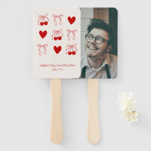 Cherry Junggeselinnen-Abschied Groom Face Hand Fan Fächer
