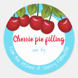 Cherry Kirschen Kuchen Konservenkonserven Etikett Runder Aufkleber