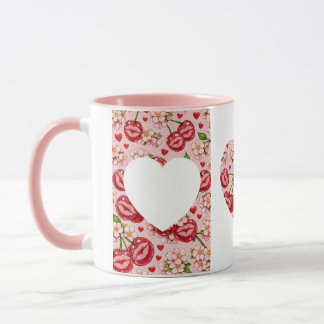 Cherry Kiss Heart Mug
