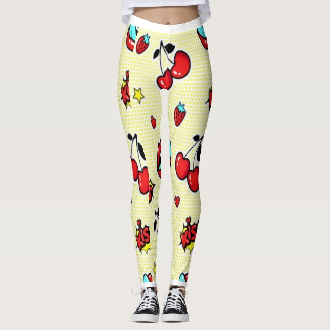 "Cherry Kiss" Leggings (Vorderseite)
