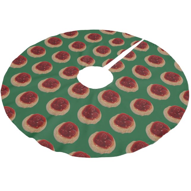 Cherry Kolache Baum Rock Polyester Weihnachtsbaumdecke (Schrägansicht)