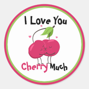 Cherry Liebe Pucker Runder Aufkleber