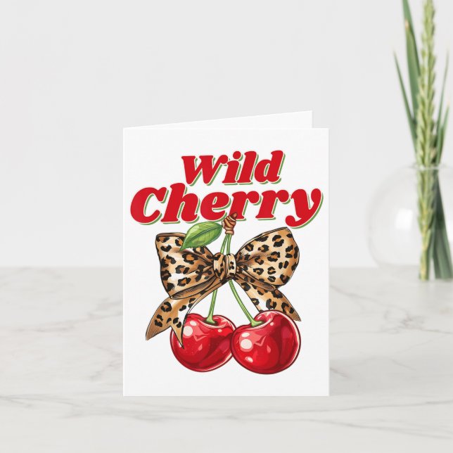 Cherry Lover Leopard Coquette Summer Vibes Wild Ch Karte (Vorderseite)