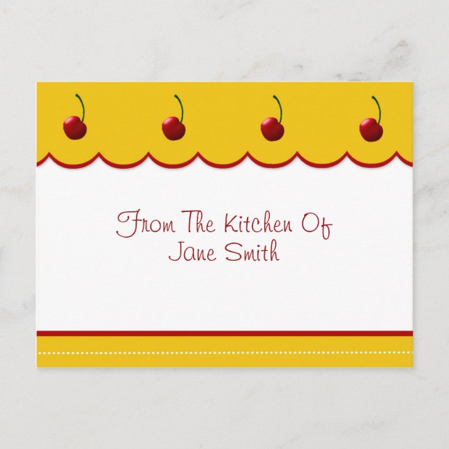 Cherry Lover Reecipe Card Postkarte (Vorderseite)
