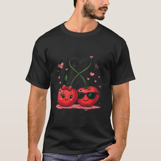 Cherry Lovers T - Shirt - Ästhetische Frucht Grafi (Vorderseite)