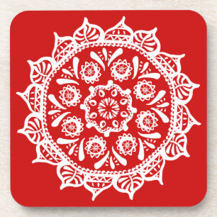 Cherry Mandala Getränkeuntersetzer