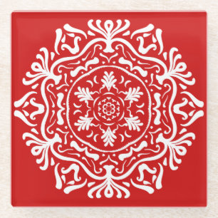 Cherry Mandala Glasuntersetzer