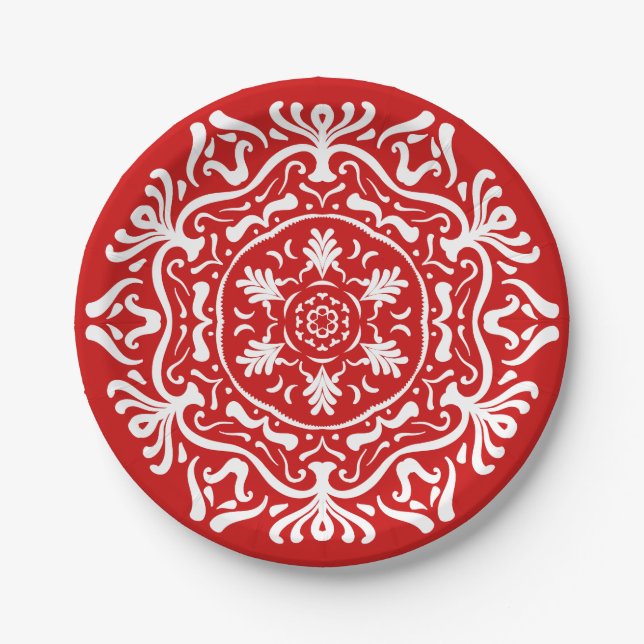 Cherry Mandala Pappteller (Vorderseite)